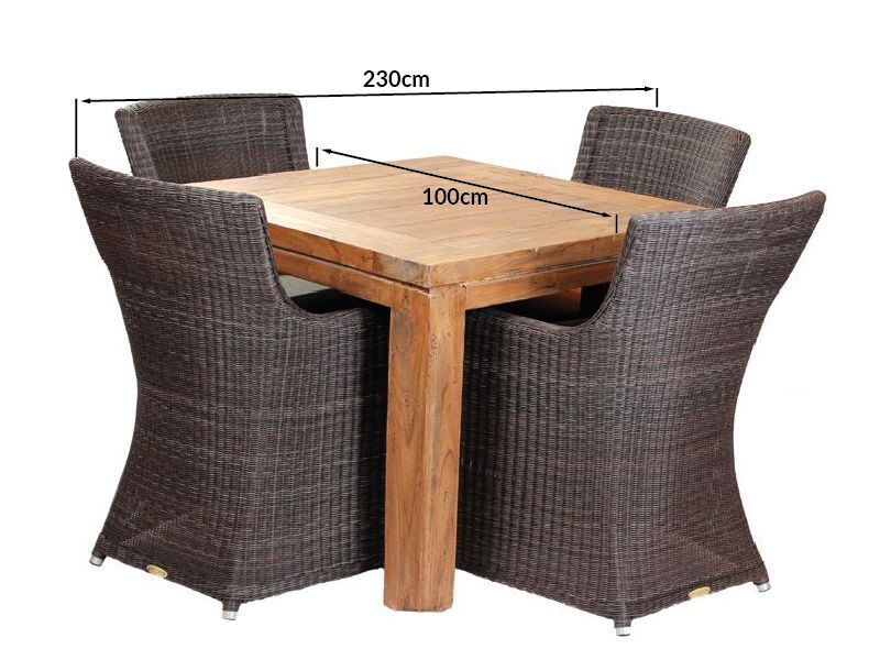 York 4 Chair Square Dining Set