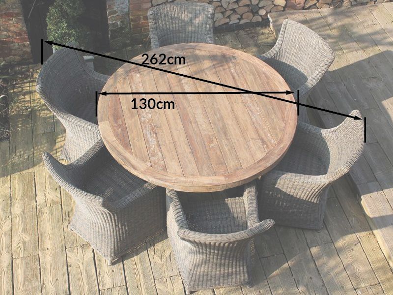 Mexico 6 Chair Dining Set-Garden Furniture Centre-HighRange,Rattan,Tables,Dining Set,Teak,Sale,Outdoor Sale,Outdoor Dining,Spring & Summer Sale,Autumn & Winter Sale-{collection_title}