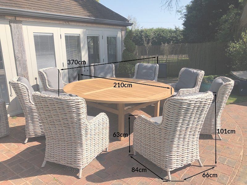 Fiji 8 Chair Dining Set | With Malvern 2.1M FSC® Certified Table