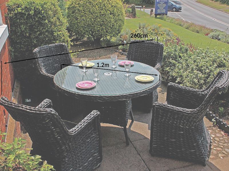 Midnight Montana 4 Chair Dining Set-Garden Furniture Centre-HighRange,Rattan,Tables,Dining Set,Outdoor Furniture,Rattan Furniture,Montana Range,Outdoor Dining-{collection_title}