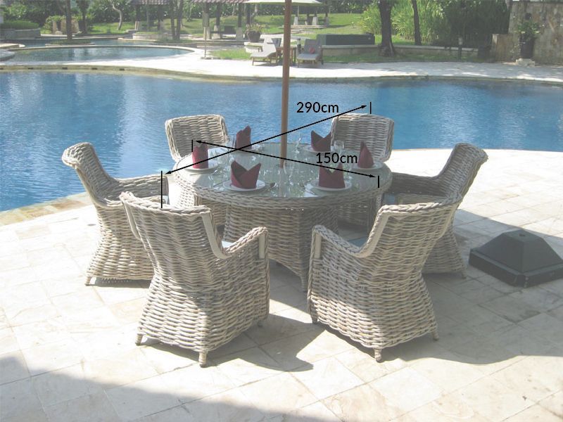 Fiji 6 Chair Dining Set-Garden Furniture Centre-HighRange,Tables,Dining Set,Rattan,Rattan Furniture,Fiji Range,Outdoor Dining,Spring & Summer Sale,Autumn & Winter Sale-{collection_title}