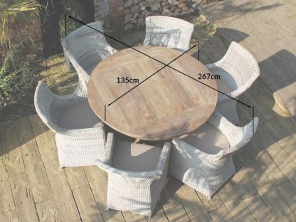 York 6 Chair Round Dining Set