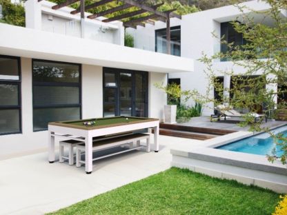 Outdoor Games Diner Table - Tan & White
