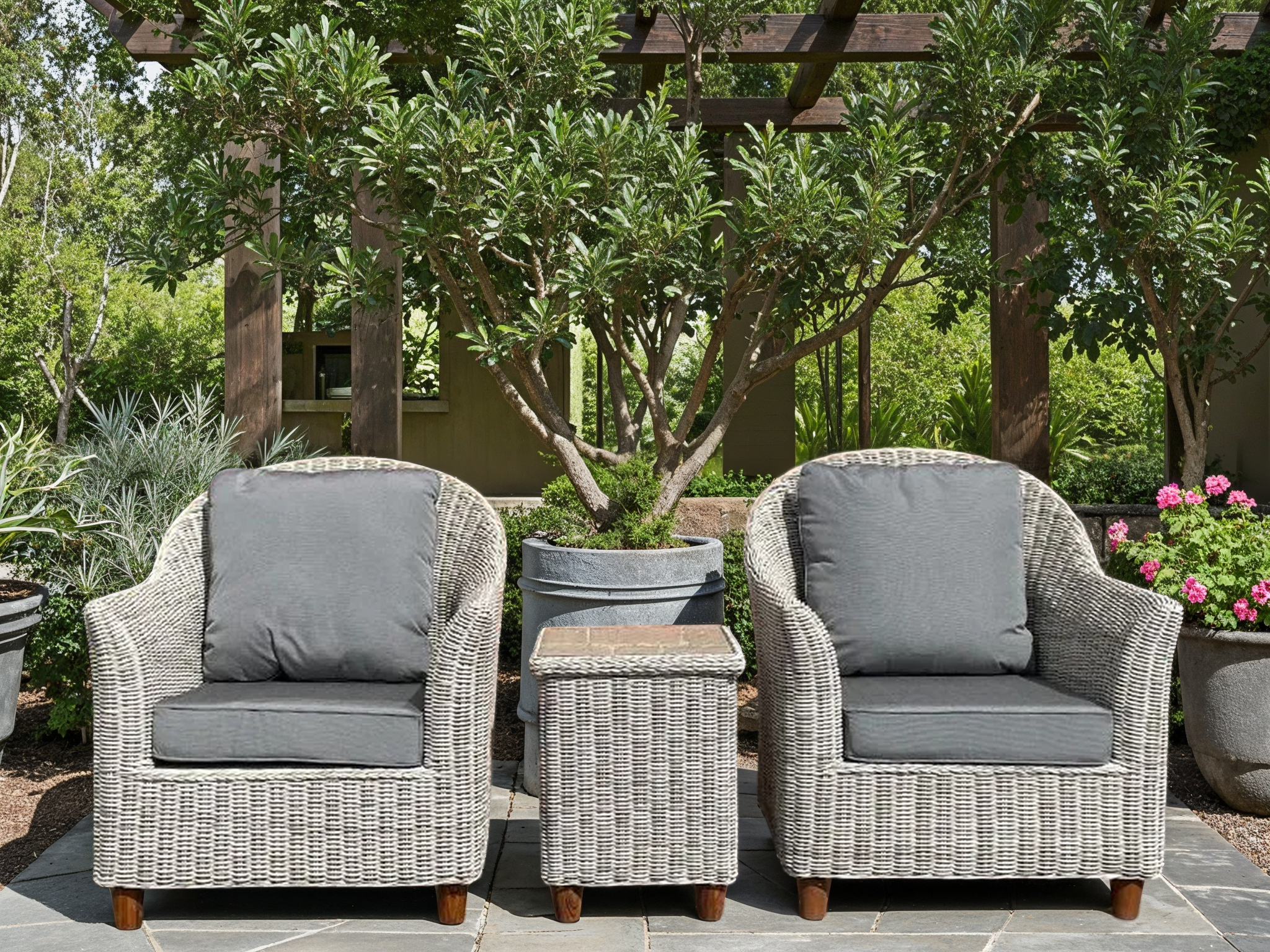 Fiji Smooth Tea For Two Set-Garden Furniture Centre-HighRange,Outdoor Furniture,Rattan Furniture,Ranges,Fiji Range,Fiji Smooth-{collection_title}