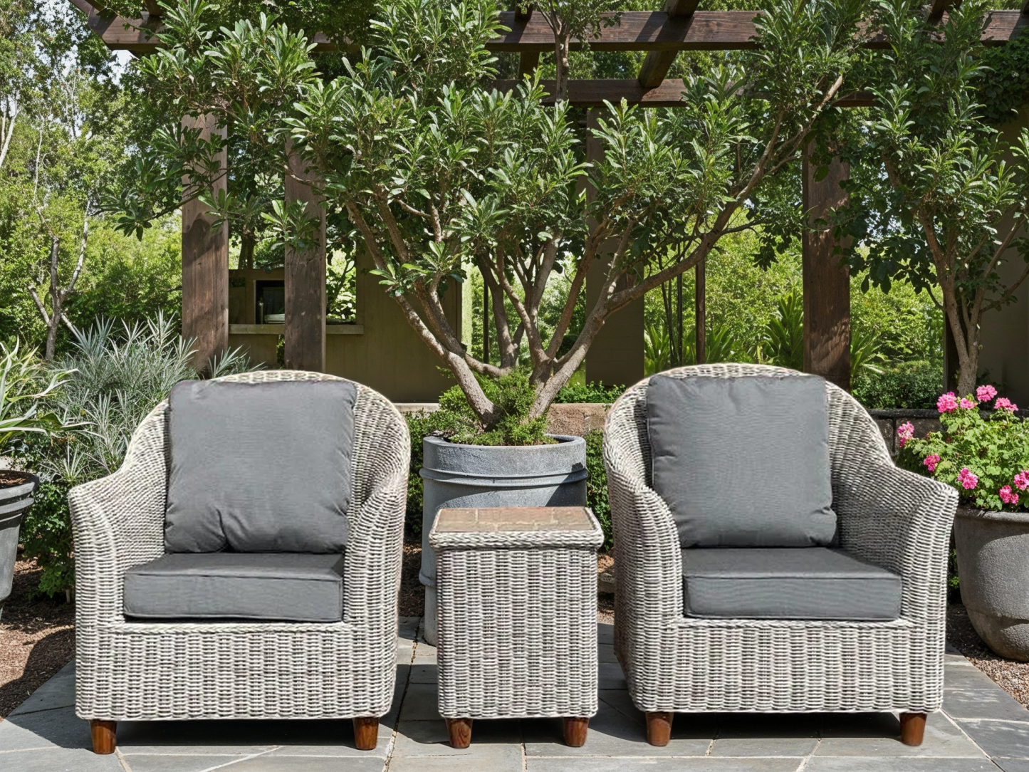 Fiji Smooth Tea For Two Set-Garden Furniture Centre-HighRange,Outdoor Furniture,Rattan Furniture,Ranges,Fiji Range,Fiji Smooth-{collection_title}