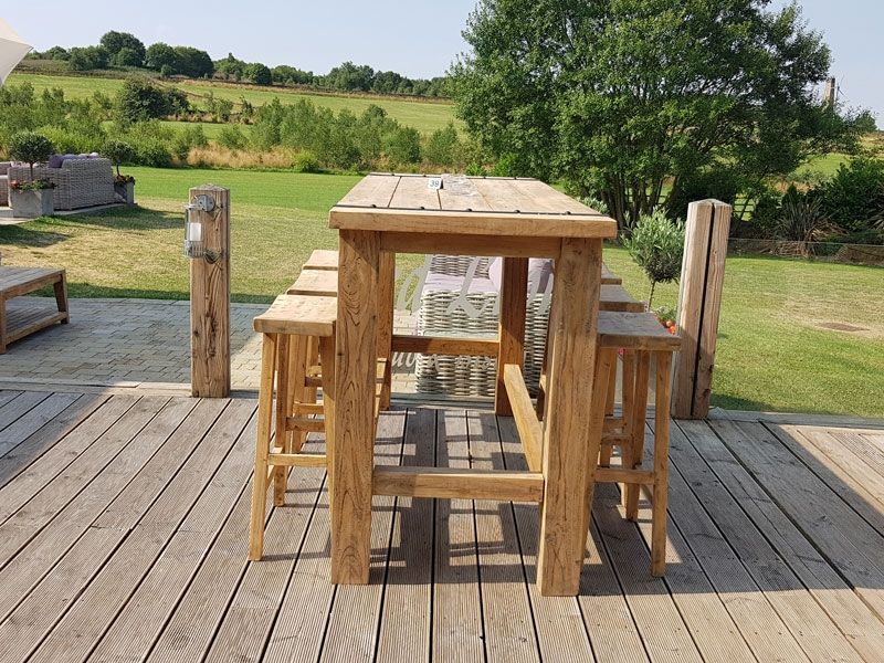 Reclaimed Teak Bar Set-Garden Furniture Centre-Indoor Dining,HighRange,Tables,Dining Set,Information,National BBQ Week - Sizzling Hot Offers for you ...,Teak,Outdoor Furniture,Teak Garden Furniture,Reclaimed Furniture,Bars & Bar Sets,Outdoor Dining,Teak Sets-{collection_title}