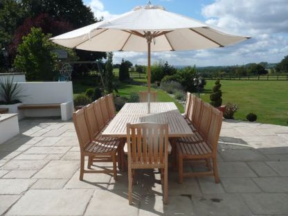 Diamond Teak Parasol 3.5m Diameter