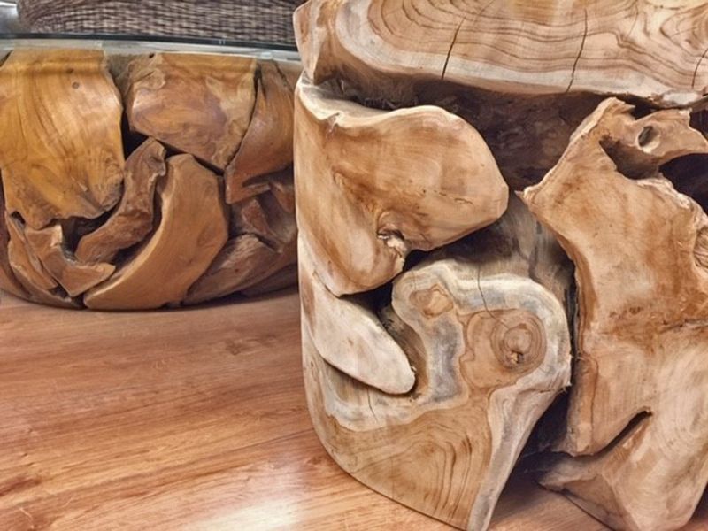 Reclaimed Teak Root Round Coffee Table – Garden Furniture Centre