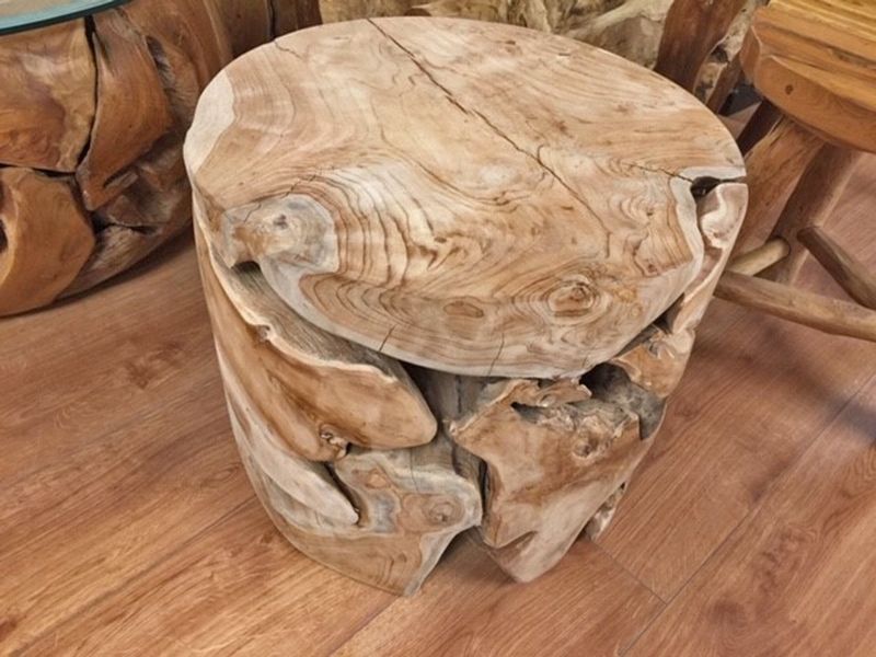 Reclaimed Teak Root Round Coffee Table