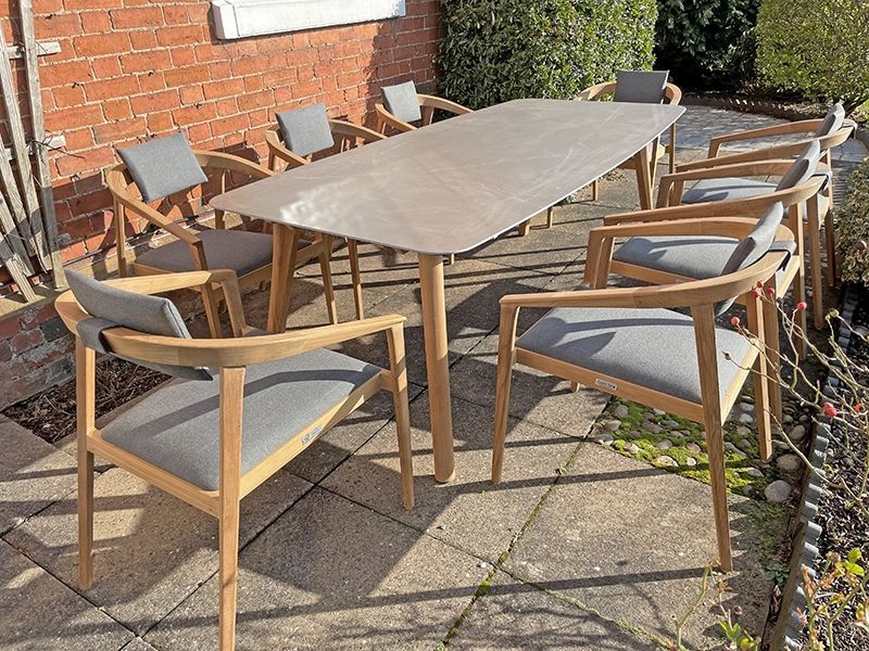 Mustique 8 Chair Dining Set | Ex-Display| FSC® Certified-Garden Furniture Centre-Showroom exdis,Tables,Dining Set,Outdoor Furniture,Teak Garden Furniture,FSC®,Outdoor Dining,Sale,Outdoor Sale,Autumn & Winter Sale,Ex-Display-{collection_title}