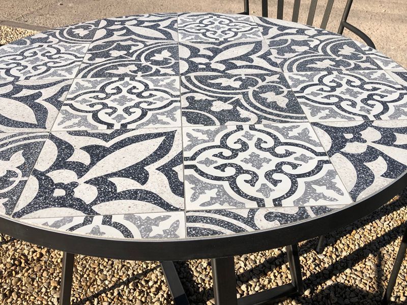 Terrazzo 70cm Table Set -Garden Furniture Centre-MidRange,Metal,Tables,Dining Set,Outdoor Furniture,Metal Furniture,Outdoor Dining,Balcony & Duo Sets-{collection_title}