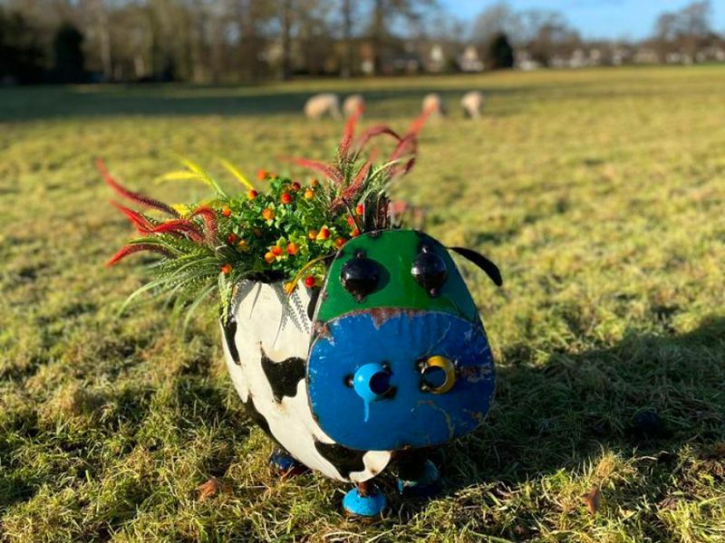Barnyard Cow Planter