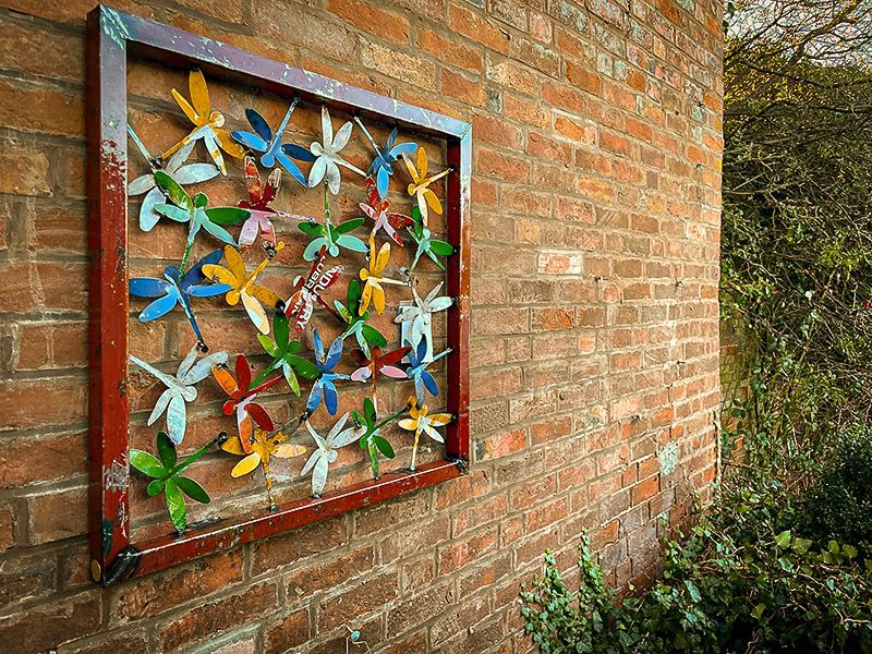 Dragonfly Square Framed Wall Panel
