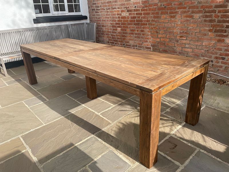 Thornbury 3m Reclaimed Teak Table -Garden Furniture Centre-HighRange,Teak,Dining Table,Rustic Oak Range,Outdoor Dining,Teak Garden Furniture,Reclaimed Furniture,Tables,Teak Tables-{collection_title}