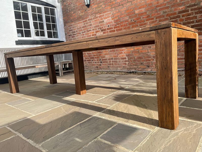 Thornbury 3m Reclaimed Teak Table -Garden Furniture Centre-HighRange,Teak,Dining Table,Rustic Oak Range,Outdoor Dining,Teak Garden Furniture,Reclaimed Furniture,Tables,Teak Tables-{collection_title}