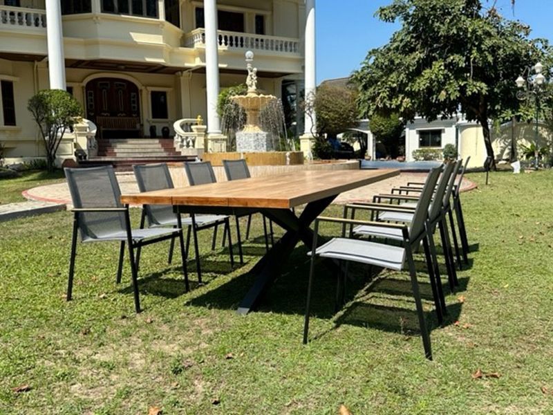 Timor Marbella 8 Chair Dining Set | FSC® Certified -Garden Furniture Centre-HighRange,Metal,Teak,Tables,Dining Set,Metal Furniture,Outdoor Dining,Life Range-{collection_title}