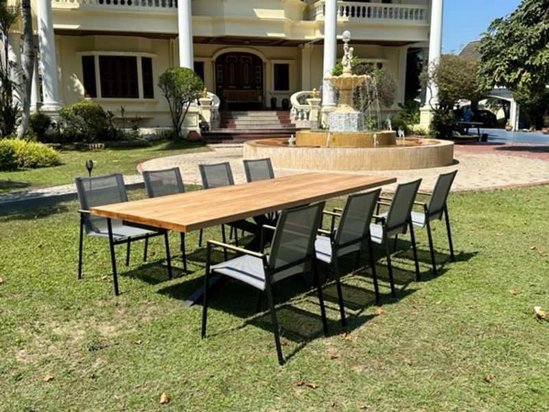 Timor Marbella 8 Chair Dining Set | FSC® Certified -Garden Furniture Centre-HighRange,Metal,Teak,Tables,Dining Set,Metal Furniture,Outdoor Dining,Life Range-{collection_title}