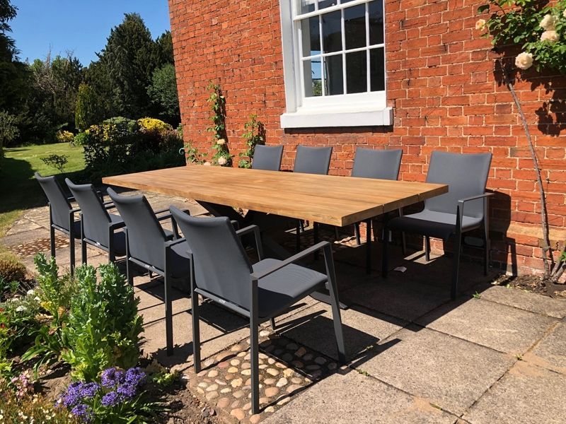 Timor Sense 8 Chair Dining Set Life Range | FSC® Certified -Garden Furniture Centre-HighRange,Metal,Teak,Tables,Dining Set,Metal Furniture,Ranges,Life Range,Outdoor Dining,Spring & Summer Sale,FSC®,Autumn & Winter Sale-{collection_title}