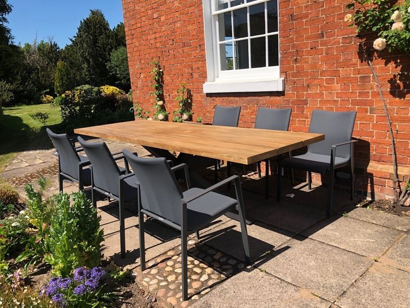 Timor Sense 6 Chair Dining Set Life Range | FSC® Certified-Garden Furniture Centre-HighRange,Metal,Teak,Tables,Dining Set,Metal Furniture,Ranges,Life Range,Outdoor Dining,Spring & Summer Sale,FSC®,Autumn & Winter Sale-{collection_title}