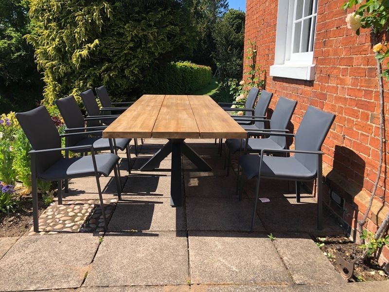 Timor Sense 8 Chair Dining Set Life Range | FSC® Certified -Garden Furniture Centre-HighRange,Metal,Teak,Tables,Dining Set,Metal Furniture,Ranges,Life Range,Outdoor Dining,Spring & Summer Sale,FSC®,Autumn & Winter Sale-{collection_title}