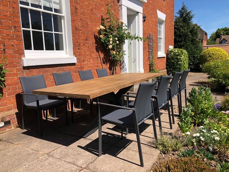 Timor Sense 8 Chair Dining Set Life Range | FSC® Certified -Garden Furniture Centre-HighRange,Metal,Teak,Tables,Dining Set,Metal Furniture,Ranges,Life Range,Outdoor Dining,Spring & Summer Sale,FSC®,Autumn & Winter Sale-{collection_title}