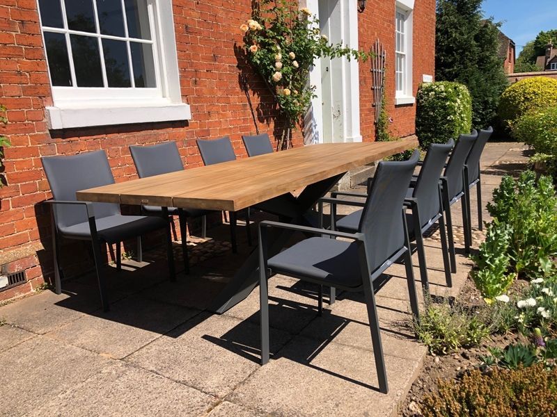 Timor Sense 8 Chair Dining Set Life Range | FSC® Certified -Garden Furniture Centre-HighRange,Metal,Teak,Tables,Dining Set,Metal Furniture,Ranges,Life Range,Outdoor Dining,Spring & Summer Sale,FSC®,Autumn & Winter Sale-{collection_title}