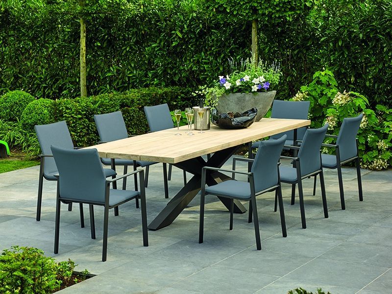 Timor Sense 8 Chair Dining Set Life Range | FSC® Certified -Garden Furniture Centre-HighRange,Metal,Teak,Tables,Dining Set,Metal Furniture,Ranges,Life Range,Outdoor Dining,Spring & Summer Sale,FSC®,Autumn & Winter Sale-{collection_title}