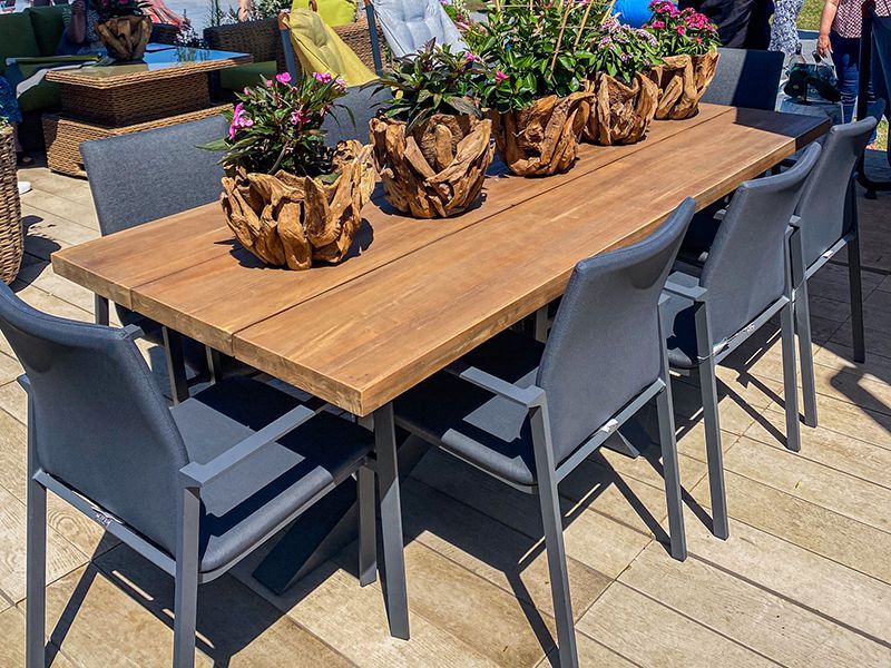 Timor Sense 8 Chair Dining Set Life Range | FSC® Certified -Garden Furniture Centre-HighRange,Metal,Teak,Tables,Dining Set,Metal Furniture,Ranges,Life Range,Outdoor Dining,Spring & Summer Sale,FSC®,Autumn & Winter Sale-{collection_title}