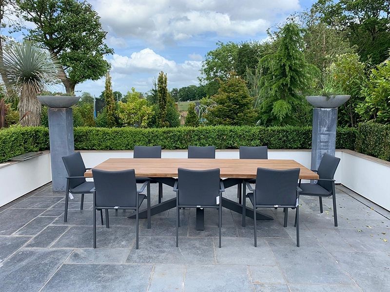 Timor Sense 8 Chair Dining Set Life Range | FSC® Certified -Garden Furniture Centre-HighRange,Metal,Teak,Tables,Dining Set,Metal Furniture,Ranges,Life Range,Outdoor Dining,Spring & Summer Sale,FSC®,Autumn & Winter Sale-{collection_title}