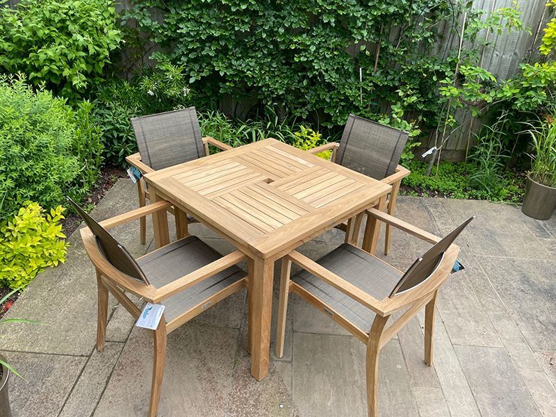 Windsor 90cm Square Table | FSC® Certified-Garden Furniture Centre-MidInstock,instock,MidRange,Dining Table,Outdoor Dining,Outdoor Furniture,Teak Garden Furniture,FSC®,Teak,Tables,Teak Tables-{collection_title}