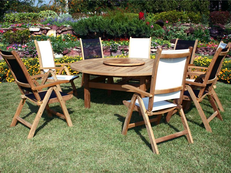TNT 6 Recliner Set and 1.8m Chunky Table-Garden Furniture Centre-HighRange,Tables,Dining Set,Teak,Sale,Outdoor Sale,Outdoor Dining,Spring & Summer Sale,Autumn & Winter Sale-{collection_title}