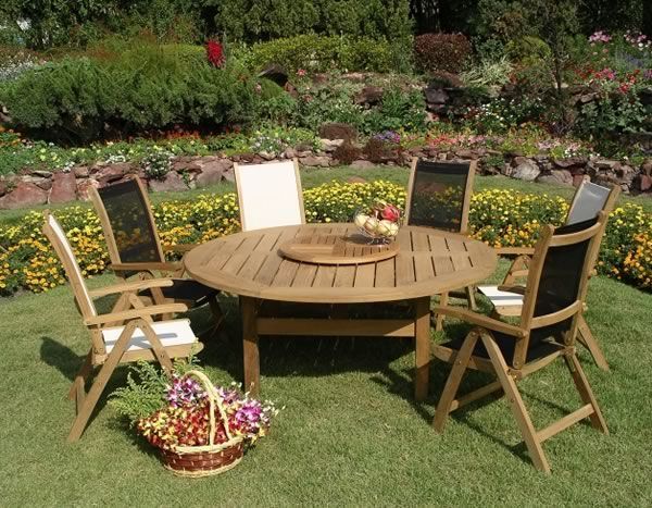 TNT 6 Recliner Set and 1.8m Chunky Table-Garden Furniture Centre-HighRange,Tables,Dining Set,Teak,Sale,Outdoor Sale,Outdoor Dining,Spring & Summer Sale,Autumn & Winter Sale-{collection_title}