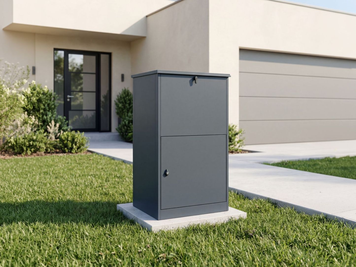 Top Opening Lockable Home Parcel Box | Anthracite