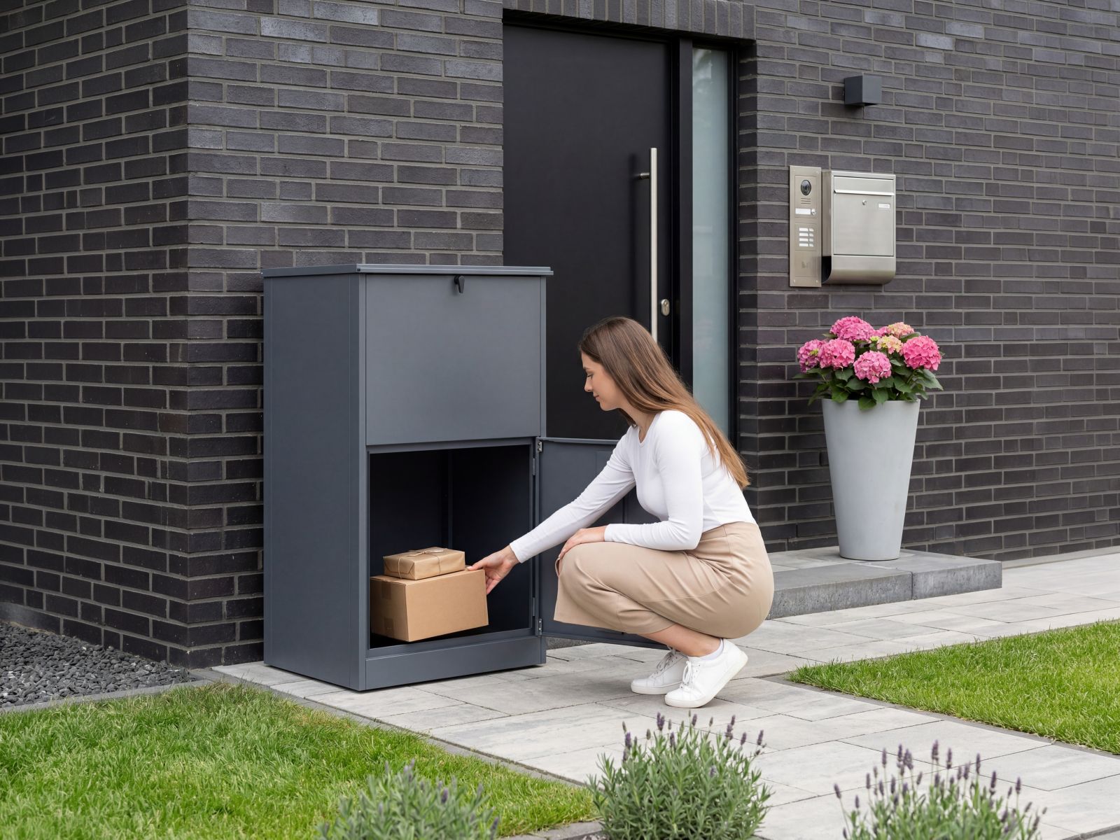 Top Opening Lockable Home Parcel Box | Anthracite