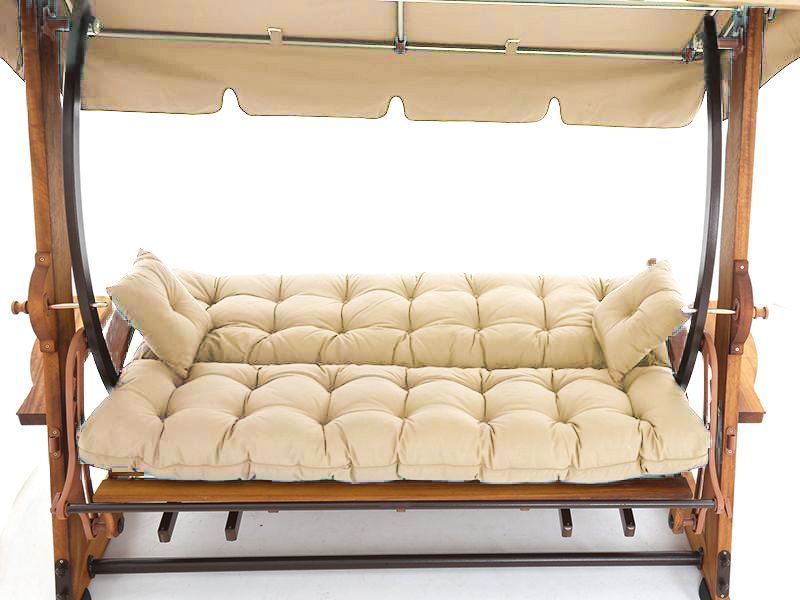 Tri Swing Seat 4 Seater | Beige-Garden Furniture Centre-HighRange,Loungers,Swing Seats & Lounge Chairs,Swing Seats-{collection_title}