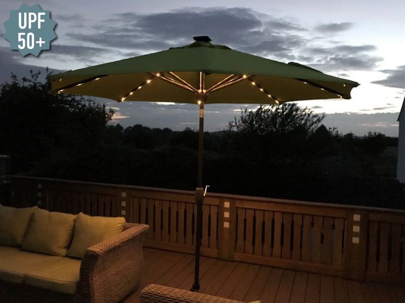 Verona Parasol with USB Charger & LED Lights 