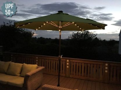 Verona Parasol with USB Charger & LED Lights 