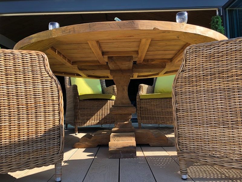 Valencia 6 Chair Round Dining Set-Garden Furniture Centre-HighRange,Reclaimed Furniture,Rattan,Teak,Tables,Dining Set,Outdoor Dining-{collection_title}