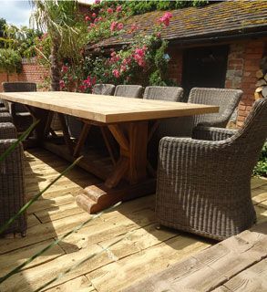 Valencia 10 Chair Dining Set -Garden Furniture Centre-HighRange,Reclaimed Furniture,Rattan,Tables,Dining Set,Teak,Outdoor Furniture,Rattan Furniture,Teak Garden Furniture,Outdoor Dining-{collection_title}