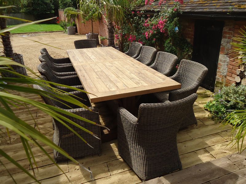 Valencia 10 Chair Dining Set -Garden Furniture Centre-HighRange,Reclaimed Furniture,Rattan,Tables,Dining Set,Teak,Outdoor Furniture,Rattan Furniture,Teak Garden Furniture,Outdoor Dining-{collection_title}