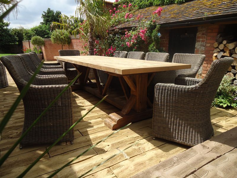 Valencia 10 Chair Dining Set -Garden Furniture Centre-HighRange,Reclaimed Furniture,Rattan,Tables,Dining Set,Teak,Outdoor Furniture,Rattan Furniture,Teak Garden Furniture,Outdoor Dining-{collection_title}