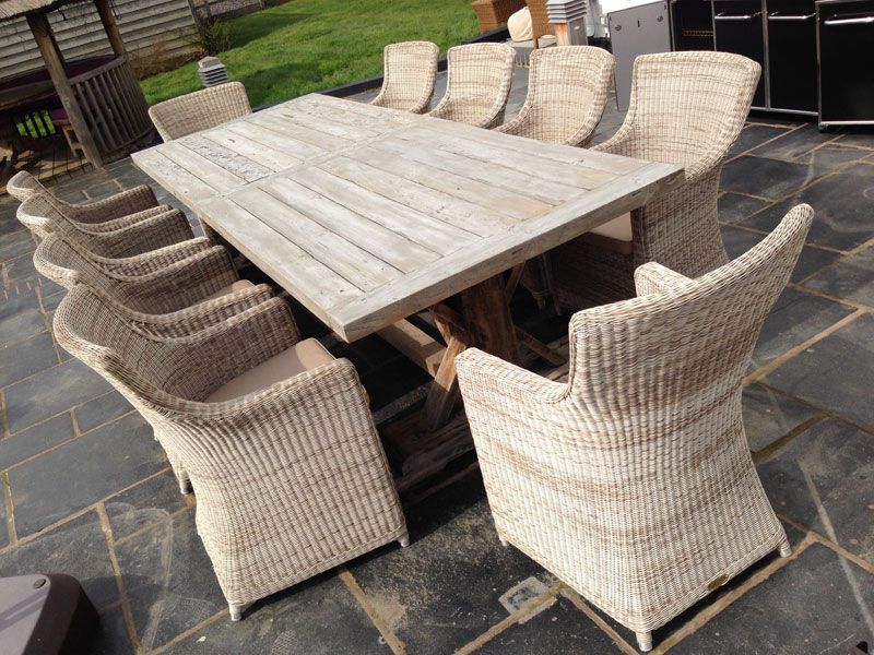 Valencia 10 Chair Dining Set -Garden Furniture Centre-HighRange,Reclaimed Furniture,Rattan,Tables,Dining Set,Teak,Outdoor Furniture,Rattan Furniture,Teak Garden Furniture,Outdoor Dining-{collection_title}
