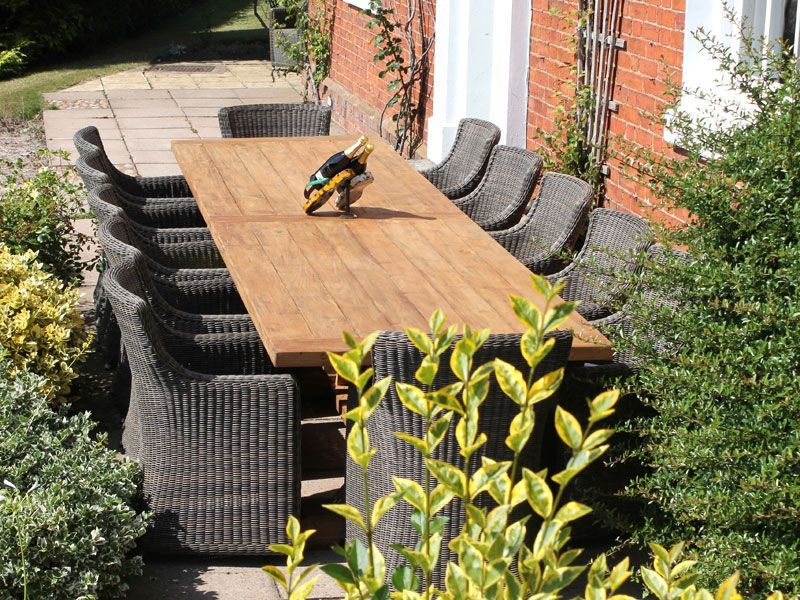 Valencia 12 Chair Dining Set-Garden Furniture Centre-HighRange,Reclaimed Furniture,Rattan,Tables,Dining Set,Teak,Outdoor Dining-{collection_title}