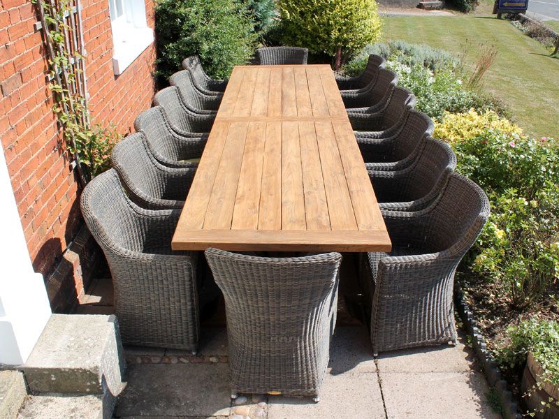 Valencia Teak 14 Chair Dining Set