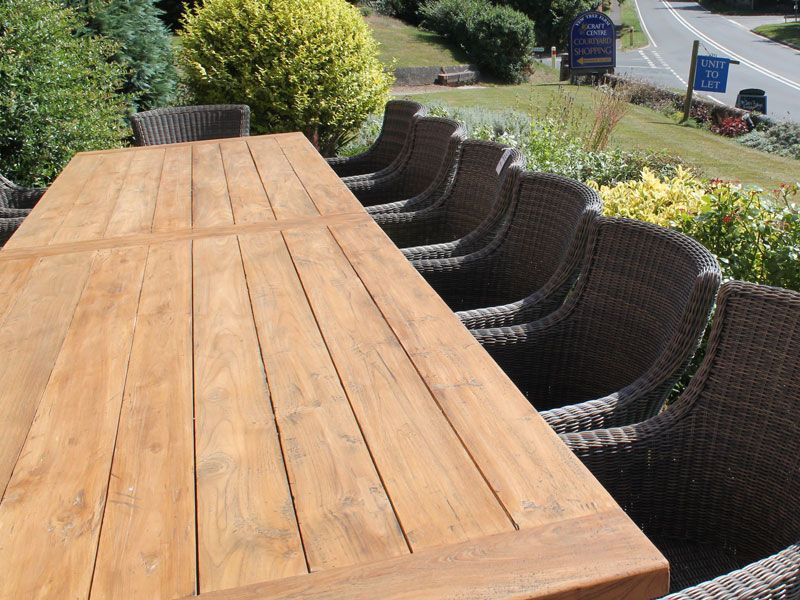 Valencia Teak 14 Chair Dining Set-Garden Furniture Centre-HighRange,Reclaimed Furniture,Rattan,Tables,Dining Set,Teak,Outdoor Dining-{collection_title}