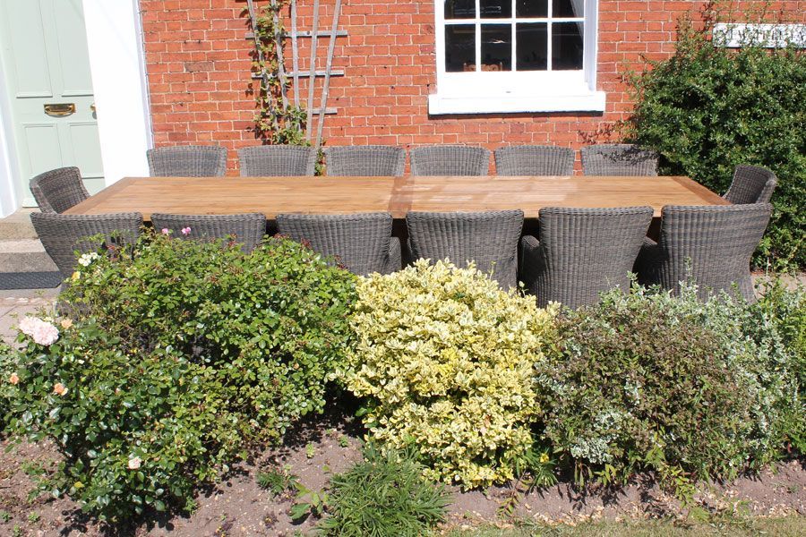 Valencia Teak 14 Chair Dining Set-Garden Furniture Centre-HighRange,Reclaimed Furniture,Rattan,Tables,Dining Set,Teak,Outdoor Dining-{collection_title}