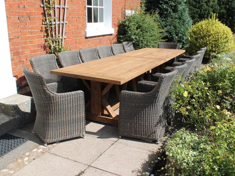 Valencia Teak 14 Chair Dining Set