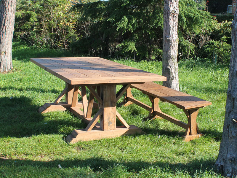 Valencia Dining Table 2.4m | Ex-Display Goodwood Revival-Garden Furniture Centre-Indoor Dining,HighRange,Dining Table,Outdoor Furniture,Teak Garden Furniture,Reclaimed Furniture,Outdoor Dining,Teak,Tables,Teak Tables,Trade Show ExDis,Ex-Display,Sale-{collection_title}
