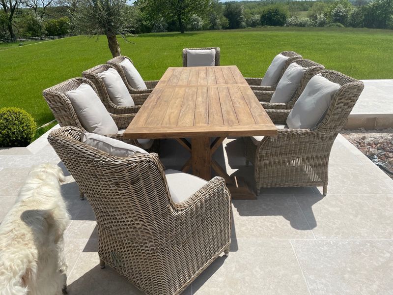 Valencia Willow 8 Chair Dining Set -Garden Furniture Centre-HighRange,Reclaimed Furniture,Rattan,Teak,Tables,Dining Set,Outdoor Dining-{collection_title}