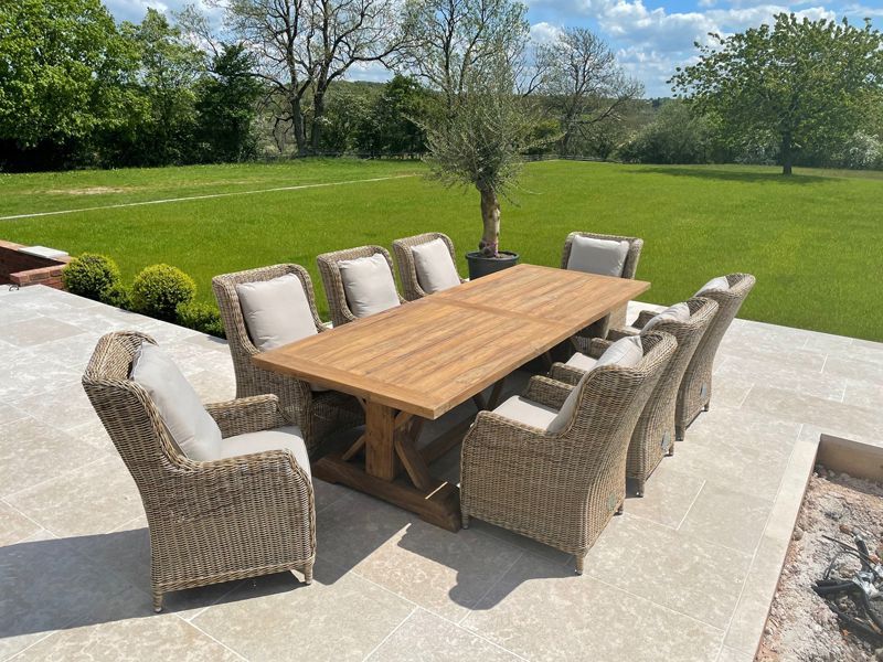 Valencia Willow 8 Chair Dining Set -Garden Furniture Centre-HighRange,Reclaimed Furniture,Rattan,Teak,Tables,Dining Set,Outdoor Dining-{collection_title}